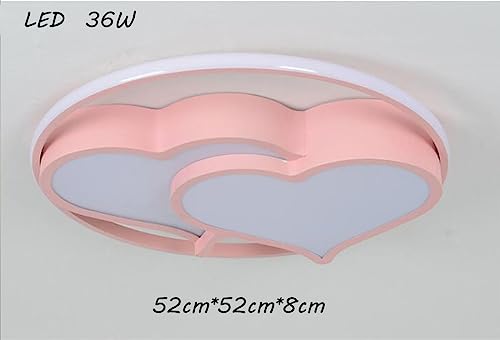 Plafonnier LED enfant rose en forme de cœur réglable avec télécommande