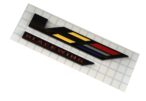Image of V-Blackwing Emblem V-Series Black Out Blackwing Badge Chicklet V Logo Replacement for 2020-2024 CT4 CT5 86596092 (Black /Yellow /Red)