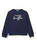 United Colors of Benetton Mädchen Pullover G/C M/L 3J68C105N LANGÄRMLIGES Sweatshirt MIT Rundhalsausschnitt, Dunkelblau 252, 140