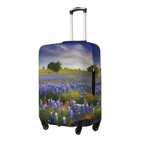 Luggage Cover Protector Washable Stretch Suitcase Protector Texas Bluebonnets Scenery Suitcase Cover Anti-Scratch Travel Baggage Covers Fits 18-32 Inch Luggage Protectors2