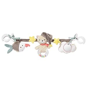 Fehn Kinderwagenkette Spielzeug Bruno – Baby Mobile Kette mit niedlichen Figuren zum Aufhängen an Kinderwagen, Babyschale oder Kinderbett – Kinderwagen Zubehör für Babys und Kinder ab 0+ Monaten