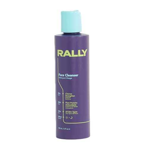 RALLY Plant-Based Gel Foaming Face Cleanser | Clean + Hydrating Formula | Gentle Daily Cleanse + Antioxidants | Derm Approved for Tweens, Teens + Athletes, 6 OZ