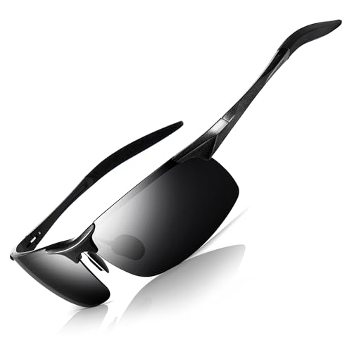 Men's Sports Polarized Sunglasses UV400 Protection Durable Metal Frame for Driving, Fishing, and Golf