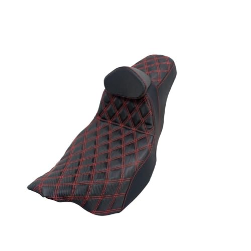 Asiento de motocicleta Touring con cojín doble y respaldo premium para Street Glide y Road King