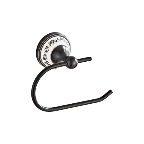 SHUNLI Toilet Paper Holder Wall Mounted, Oil Rubbed Bronze Toilet Roll Holder for Bathroom, Open Arm Towel Holder Dispenser for Bathroom Kitchen Accessories