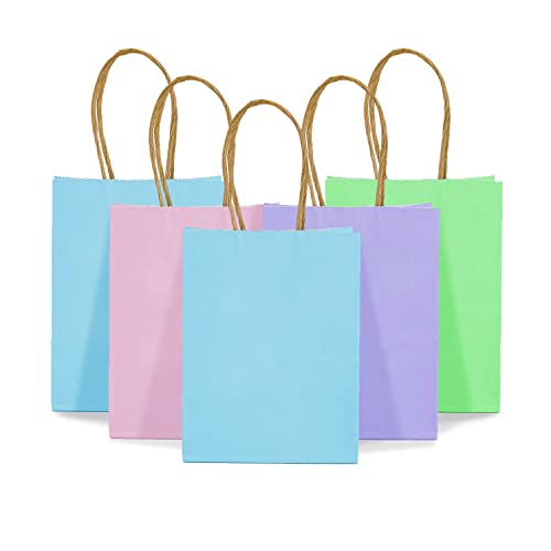DjinnGlory 24 Pack Mini Tiny Teal Paper Gift Bags (Turquoise Aqua Blue) with White Tissue Paper for Summer Pool Party Supplies, Small Merchandises, 6x5x2.5 Inch