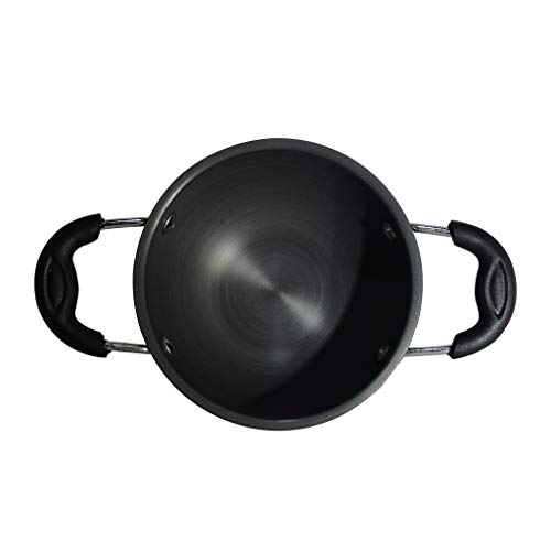 Image of Black Diamond 3 mm Hard Anodised Baby Kadai with SS Lid - 800ml