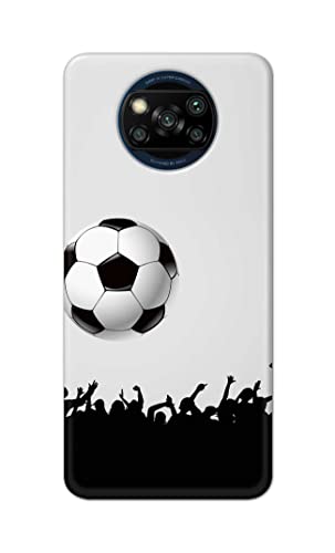 Image of Printed Hard Back Cover Case for Mi Poco X3 | Poco X3 Pro | Poco X3 NFC Back Cover (Football Icon) -1302