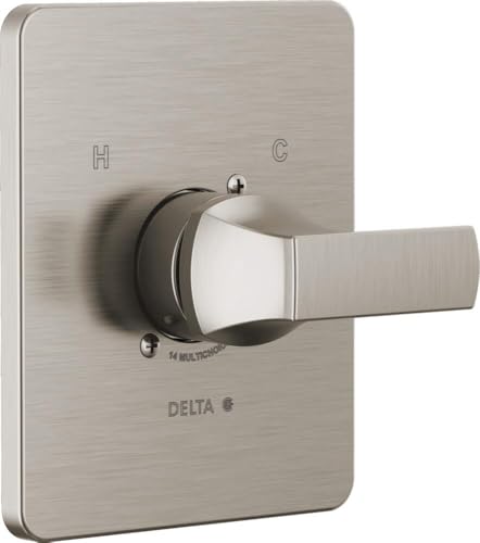 Delta Velum 14 Series Single-Function Valve Trim Kit Brushed Nickel Handle Set for Shower Faucet System Stainless T14037-SS (Valve Not Included)