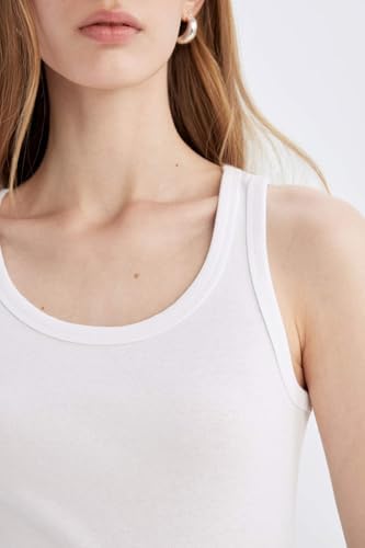 DeFacto C9826AX Kadın T-SHIRT, Beyaz (WT34), L - Görsel 5