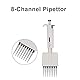 stonylab 8-Kanal Pipettierhilfe, Einstellbare Mehrkanalpipette mit Variablem Volumen und Autoklavierbarem Spitzenkonus, Multichannel Pipette für die Laborforschung, 50-300µl