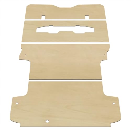 プロダックス 【 200系 ハイエース スーパーGL 標準幅 対応 フロアパネル L 】 荷台 床張りキット フロアマット 床板 パーツ内装 ラゲッジマット カスタム 車中泊 グッズ (セカンドシート取付穴加工あり, 無塗装, ステップ形状カットなし×パワ