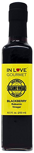 In Love Gourmet Blackberry Balsamic Vinegar 250ML/8.5oz Great on Fish, Chicken, Roasted Meats, Amazing on Ice Cream