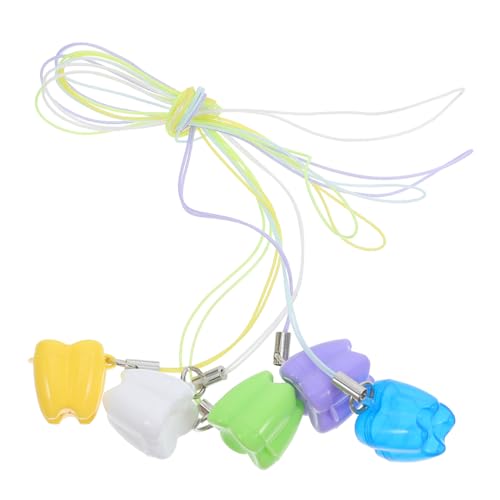 VICASKY 5pcs Cute Plastic Tooth Keepsake Box for Tooth Organizer Necklace Storage Versatile Use for Parties Home Decoration Portable Design