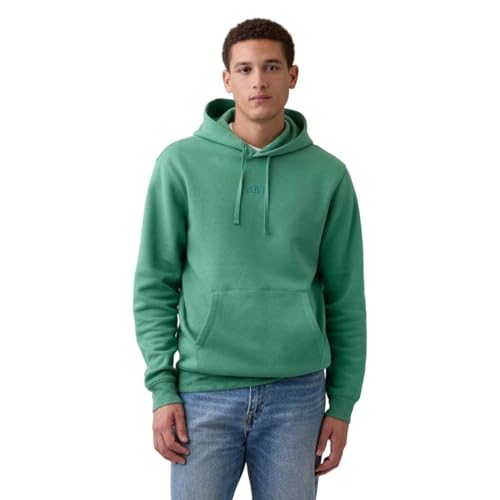 Image of Gap Men Printed Cotton Blend Relaxed Fit Full Sleeve Hoodie