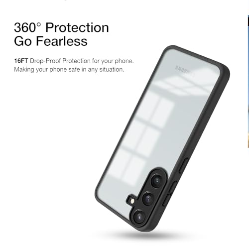 Image of KARWANBack Cover |Shockproof Bumper Case | Full Camera Protection | Raised Edges | Super Soft Side TPU | Bumper Case for Samsung Galaxy S24 Plus - Black