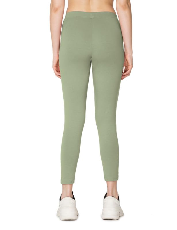 Image of VSTAR PL02 Women Ankle Length Stretchable Slim Fit Leggings with Secured Side Pocket | Moisture-Wicking | Soft Waistband & Cotton-Elastane Fabric