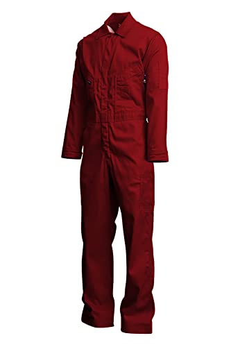 Lapco Cvfrd7Re-2Xl Rg Lightweight 100-Percent Cotton Flame Resistant Deluxe Coverall, Red, 2X-Large, Regular #TOP7