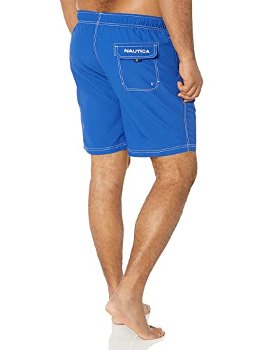 Nautica Men's Solid Quick Dry Classic Logo Swim-Trunk