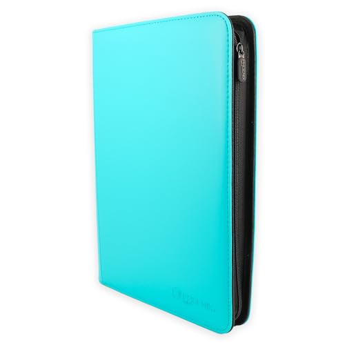 Phoenix Shield | Deluxe Portfolio Zippé pour 360 Cartes - 9 Cases par Face - Turquoise - Rangement et Transport Sécurisé