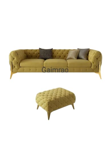 Image of Classic 3+1= 4 Seater with Footrest Seater Sofa Set Luxury Chesterfield Modern Fahionalable Sleeper Sofa for Living Room, Dining Room, (MAHEDI F)