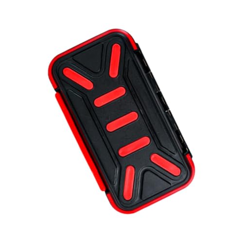 Aosekaa Fishing Lure Tackle Box containing Double Sided compartments Portable Tackle Storage case Secure Locking Organizer Removable dividers Container, Black Red S