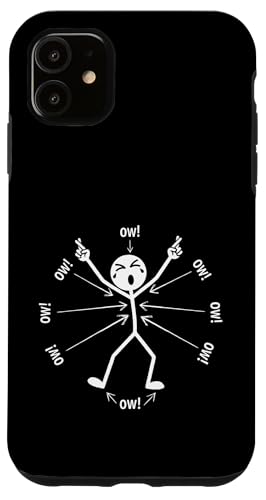 Ow Ow Ow Ow Stickman Figure Humorous Chronic Pain Awareness �X�}�z�P�[�X iPhone 11 �p