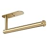 VAEHOLD Adhesive Paper Towel Holder Under Cabinet Wall Mount for Kitchen, Paper Towel Roll Holder Stick to Wall, Stainless Steel (Gold)