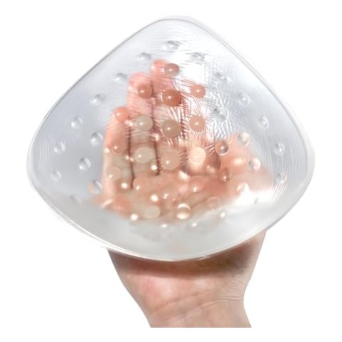 Polreta Mastectomy Breast Prosthesis,Silicone Breast Form Swim Concave Bra Insert Enhancer Pad Transparent One Piece Cover