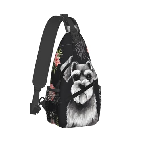 Mochila bandolera schnauzer negra unisex