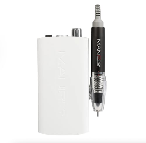 Kupa MANIPro Passport Complete Nail Drill Professional Electric Nail File for Acrylic & Gel 30 000 RPM Cordless Rechargeable Forward/Reverse Acetone-Resistant Box KP-Companion Handpiece White