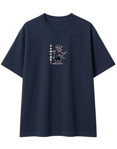 Image of Samurai Warrior Oversized T-Shirt for Kids 4-17 Years | Anime Samurai Front & Back Print | Boys & Girls Cotton Casual Tee