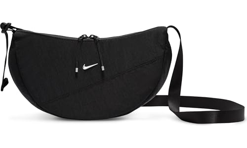 Nike Bolsas transversais masculinas AURA CRESCENT, PRETO-PRETO (MATTESILVER), One Size, Bolsas transversais