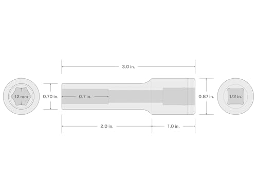Image of TEKTON 1 /2 Inch Drive x 12 mm Deep 6-Point Socket | SHD23112