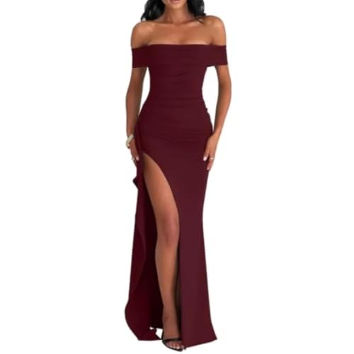 Robe moulante épaules dénudées et froncées pour silhouette sculptée