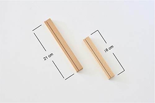 2er Set Track Bilderhalter Buche - 16cm & 21cm Für Fotos & Tischkarten
