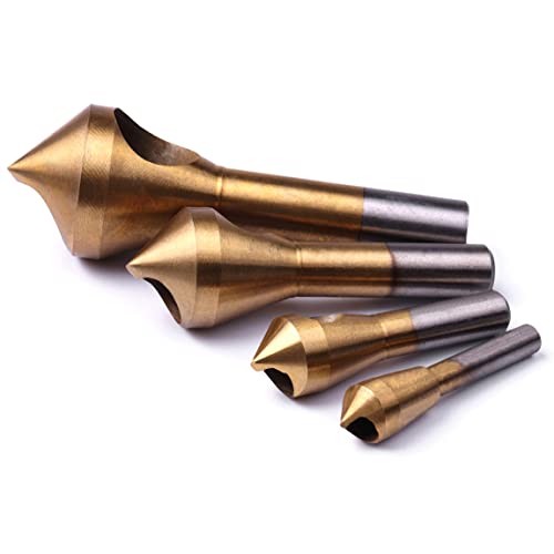 Atoplee Countersink Drill Bit Set,4Pcs 90 Degree High Speed Steel Titanium Counter Sinker Drill Bits For Wood,Metal, Fiberboard, Plywood, Plastic, Pvc #TOP7