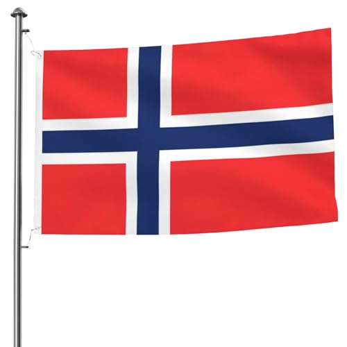 Drapeau norvégien double face en polyester de haute qualité résistant pour mât extérieur