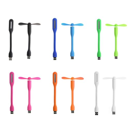 TOPFROP USB Fan - Flexible Portable USB 5V Fan with LED Light for Notebook Computer - Clip-On/Clamp Mount, 3 Speeds, 2.5W, 500 RPM, 5V, Touch Control, Efficient, Small, Indoor Use