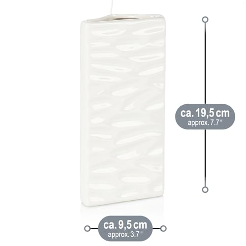 com-four® 3x Luftbefeuchter Heizung - Heizkörper Luftbefeuchter mit Wellenmuster - Heizung Wasserverdunster aus Keramik im modernen Design (weiß - Wellen)