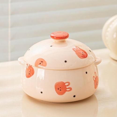 Livmorx 2個入り スプーン付き 蒸し碗 陶器 ちゃわんむし器 茶碗蒸し 蓋付き 日本風 スープカップ デザート 食器 うつわ 器 皿 お皿 旅館 和食器 スープ茶碗 使いやすい 可愛い おしゃれ 調理用品 飲食店 おしゃれ 食器 業務用 (350m