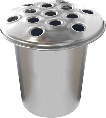 Mr. Barry's Silver Memorial Grave Vase with Lid | Grave Flower Vase Cemetery Pot | Cemetery Decorations | Round Aluminium Grave Vase Insert With Lid (1)