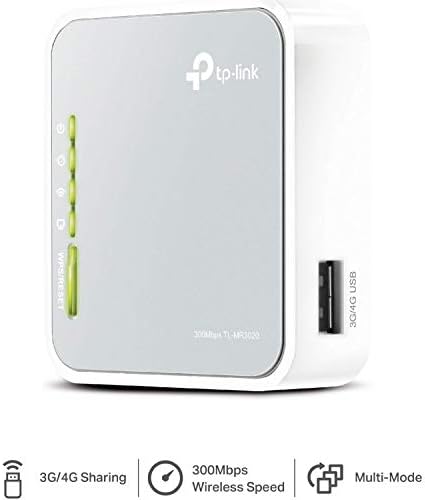 TP-Link 150 Mbps Portable 3G/4G Wi-Fi Travel Router (Support 3G/4G Router Mode/Access Point Mode/Client Mode, No Configuration Required, UK Plug (Archer MR3020))