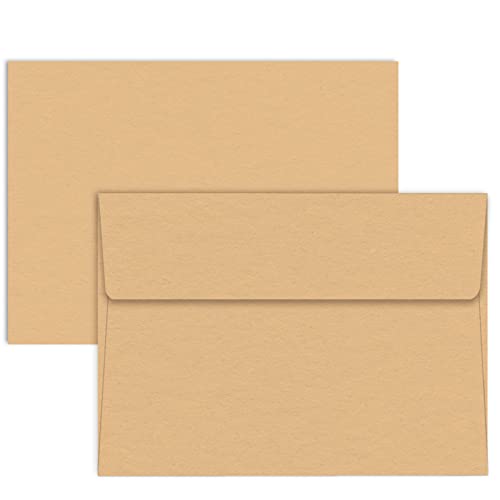 50 Packs of 4X6 Envelopes for Invitation, A6 Kraft Envelopes Self Seal for Cards, Photos, Wedding, Birthday, Party, Babay Shower (brown)