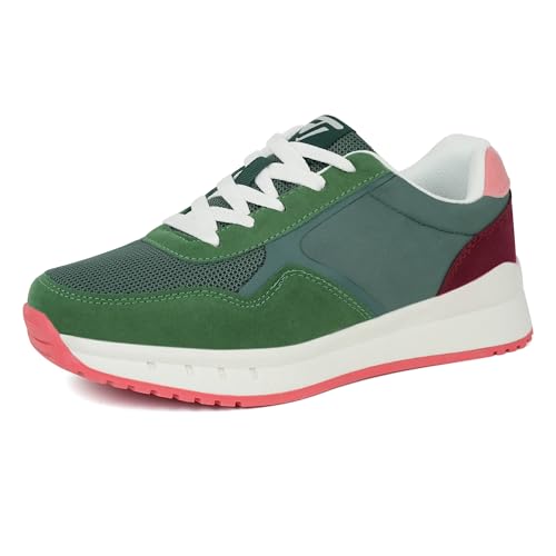 JABASIC Women Fashion Sneakers Breathable Lace-Up Tennis Running Shoes Comfortable Walking Shoes