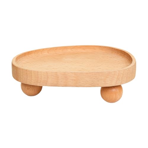 Bandeja de joyas - plato de madera de 16x12.5x5cm, soporte de baratijas de haya rústico para anillos de aretes collares de pulseras | Tocador de almacenamiento decorativo, escritorio, tocador, baño, m
