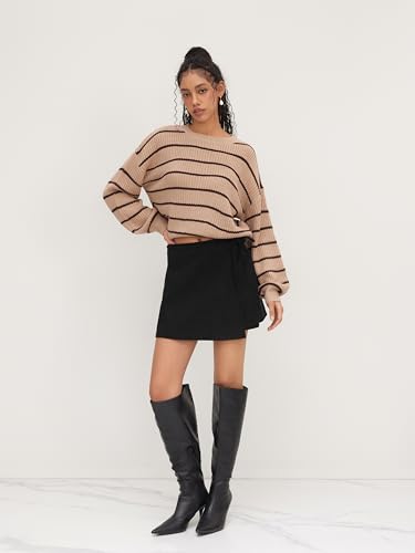 CIDER Mini Skirt Corduroy Skirt Women Mid Waist Knotted A Line Short Skirt2