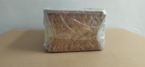 Wicker Storage Basket Woven Rattan Storage Box With Lids Seagrass Laundry Baskets Makeup Organizer For Bathroom, Living Room, Kitchen (M) - Image 14