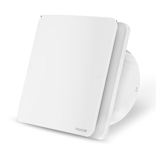 Polycab Freshly Prime Exhaust Fan 150mm (6 Inches) | BLDC Motor | 6W| Low Noise | 2100 RPM| Ideal for Bathroom,Kitchen | Easy to Clean | Installation-Round Cut (147mm) | 2 Years Warranty (White)