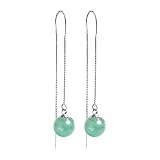 Jade Earrings for Women,Handmade Jade Earrings,Vintage 925 Sterling Silver Jade Drop Earrings for Se